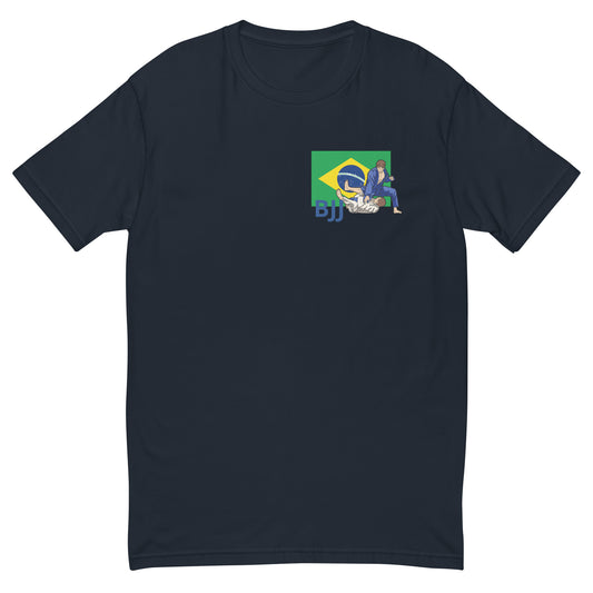 Brazilian Jiu-Jitsu with the Brazilian Flag BJJ T-Shirt MIDNIGH NAVY
