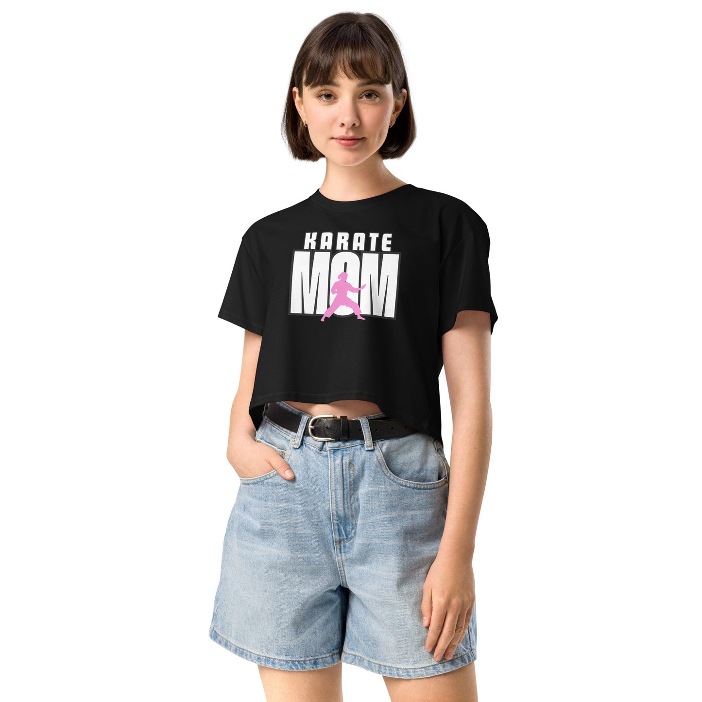 Karate Mom Women’s Crop Top – Martial Arts Parent Pride Shirt black