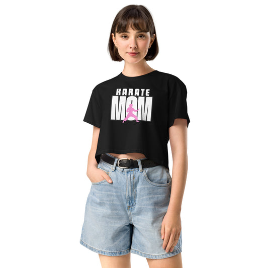 Karate Mom Women’s Crop Top – Martial Arts Parent Pride Shirt black
