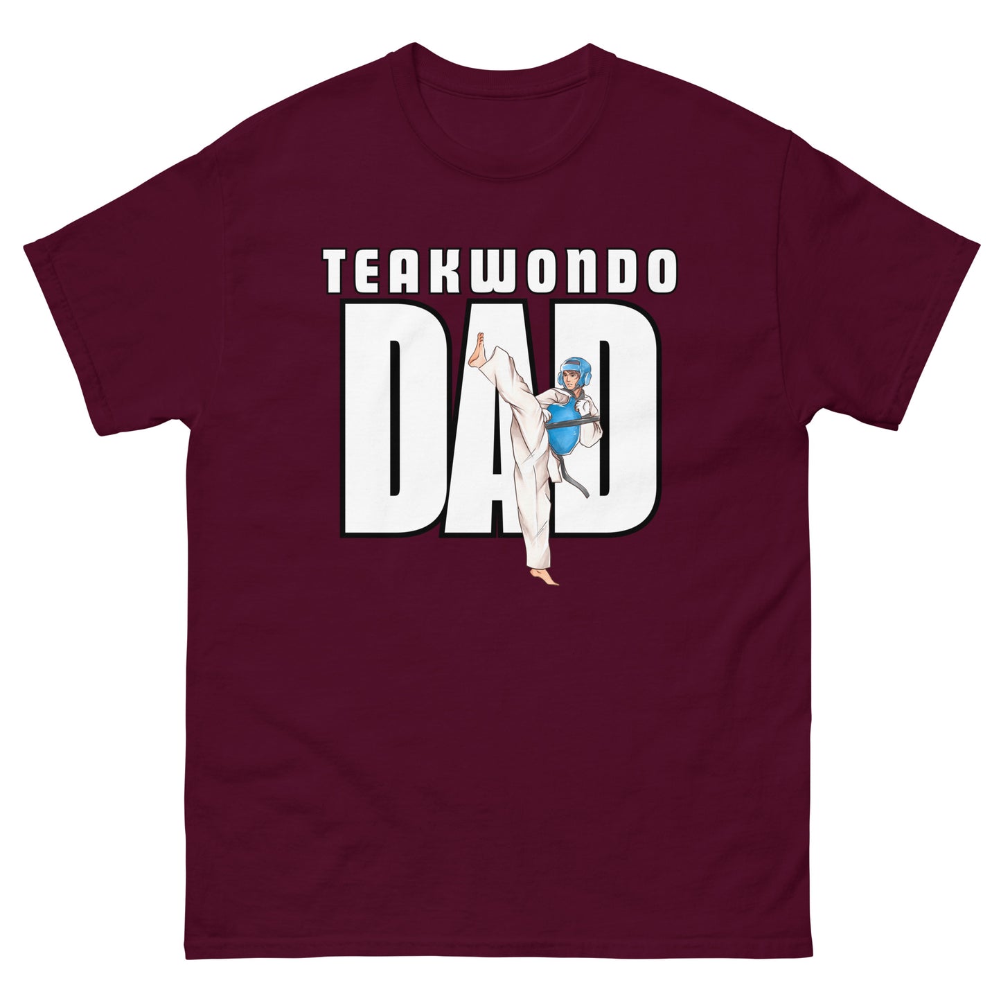 Taekwondo Dad Classic Tee unisex-classic-tee-maroon