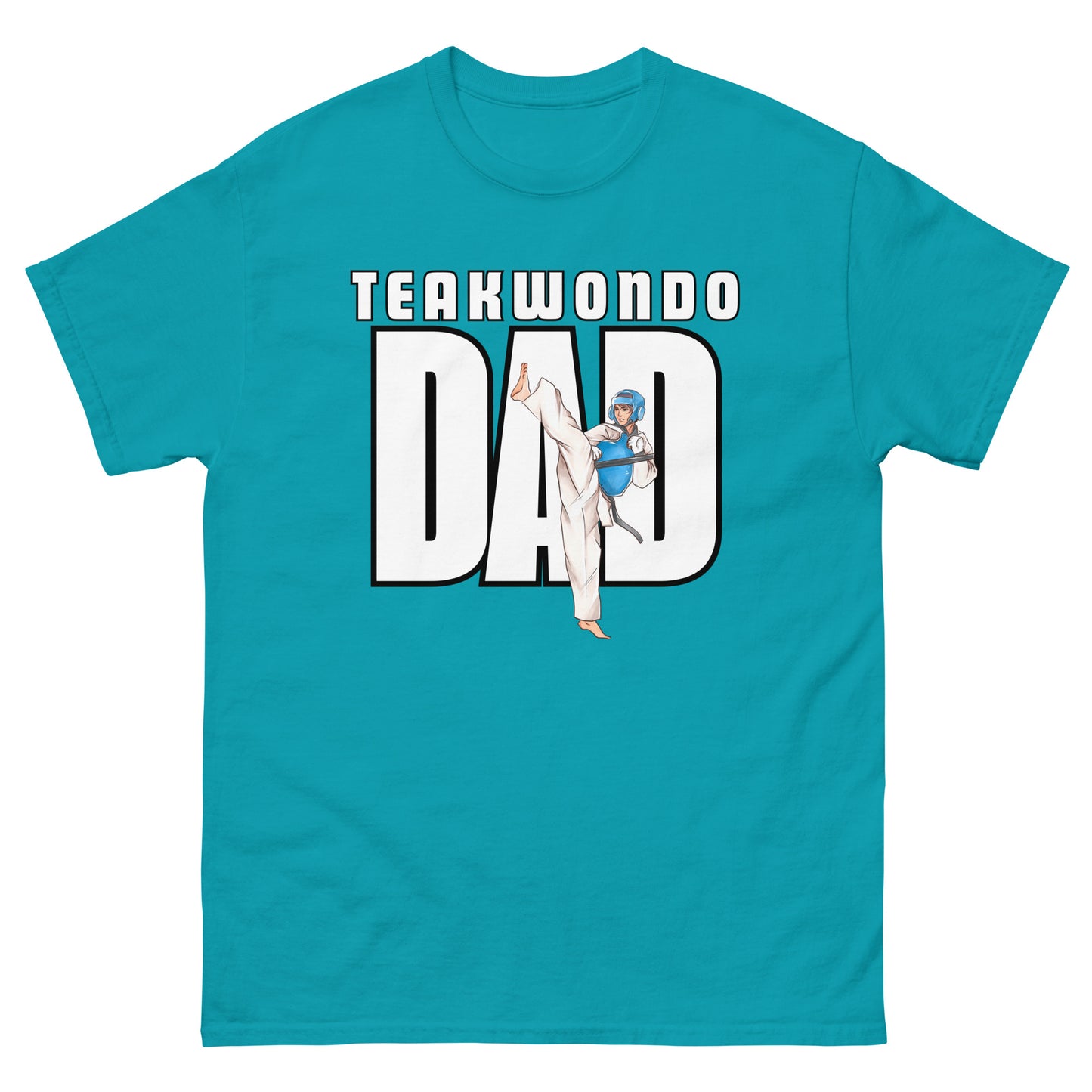 Taekwondo_Dad_unisex-classic-tee-tropical-blue