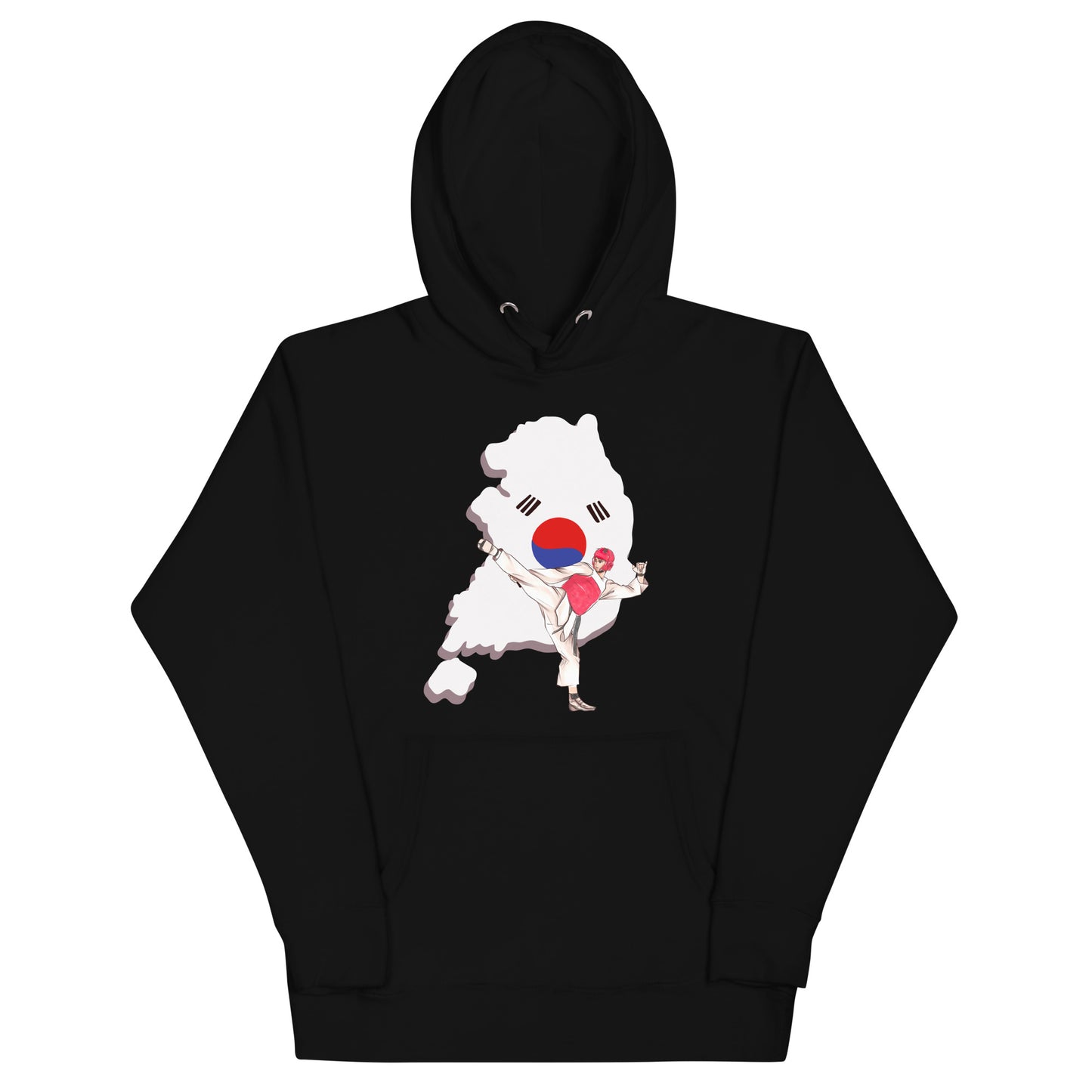 Taekwondo_Hoodie_Korean_Flag_Design_cotton-heritage-m2580-i-unisex-premium-pullover-hoodie-black