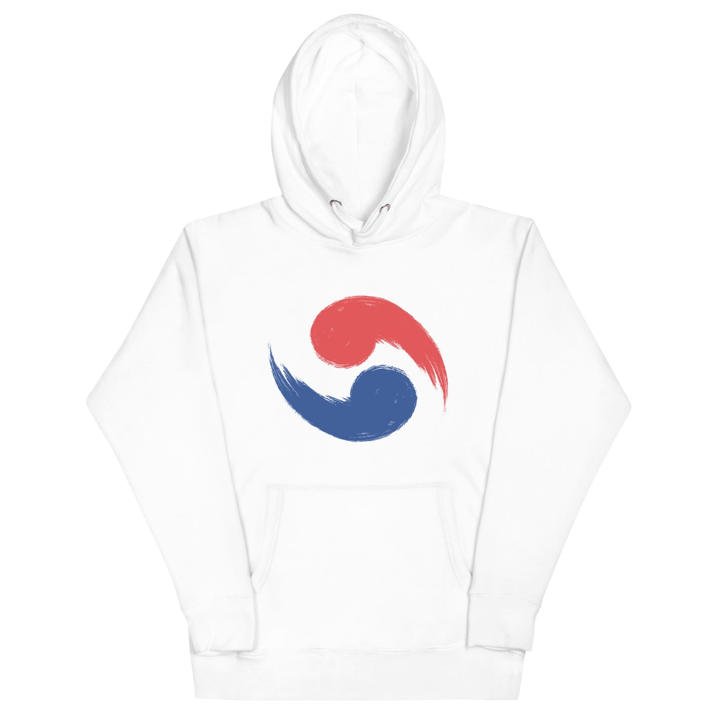 Taekwondo Red Blue Yin-Yang Hoodie cotton unisex white