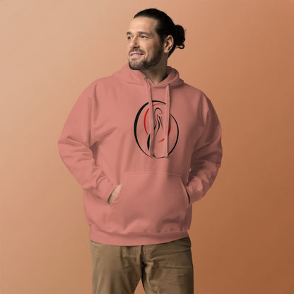 Sansei Goju-Ryu martial arts hoodie with Japanese karate-inspired design, premium unisex fit by FitKickor. color: dusty rose