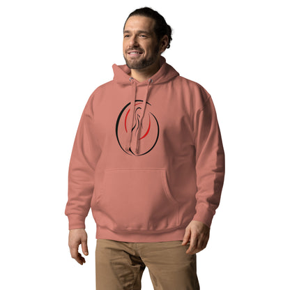 Sansei Goju-Ryu martial arts hoodie with Japanese karate-inspired design, premium unisex fit by FitKickor. Rose color