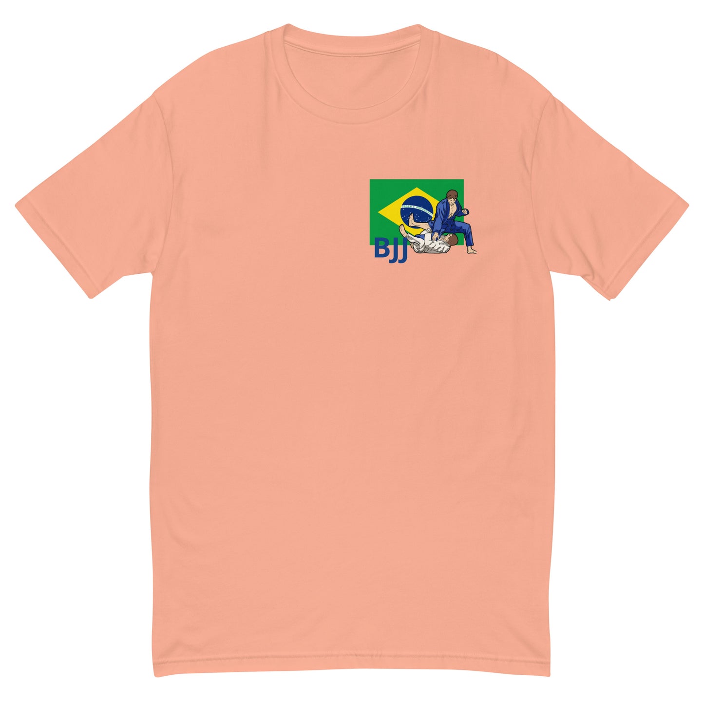 Brazilian Jiu-Jitsu with the Brazilian Flag BJJ T-Shirt DESERT PINK