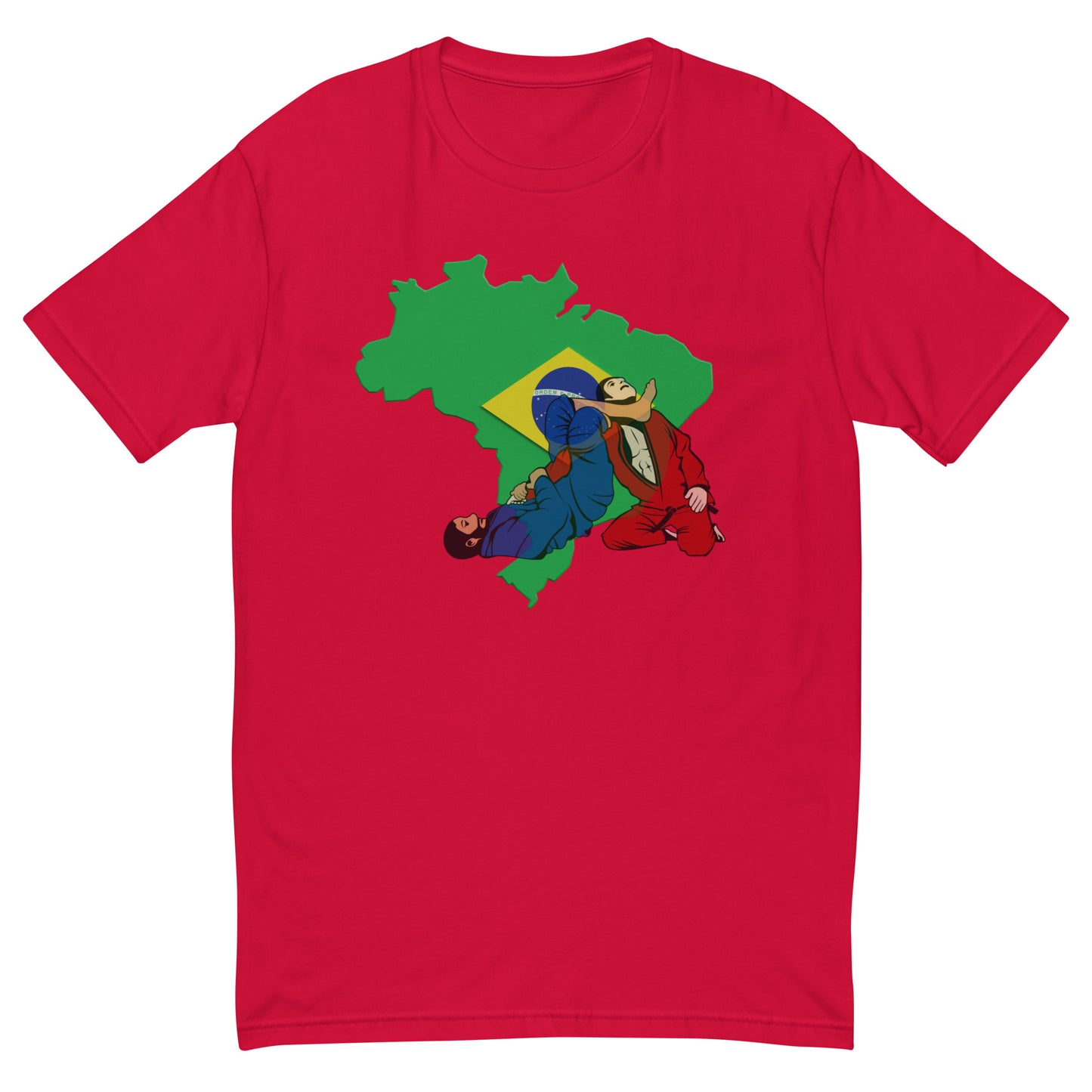 RED TEE Brazilian Flag BJJ Action Short Sleeve T-Shirt – Adult