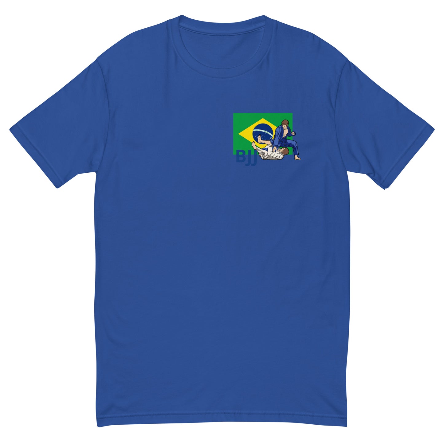 Brazilian Jiu-Jitsu with the Brazilian Flag BJJ T-Shirt ROYAL BLUE 