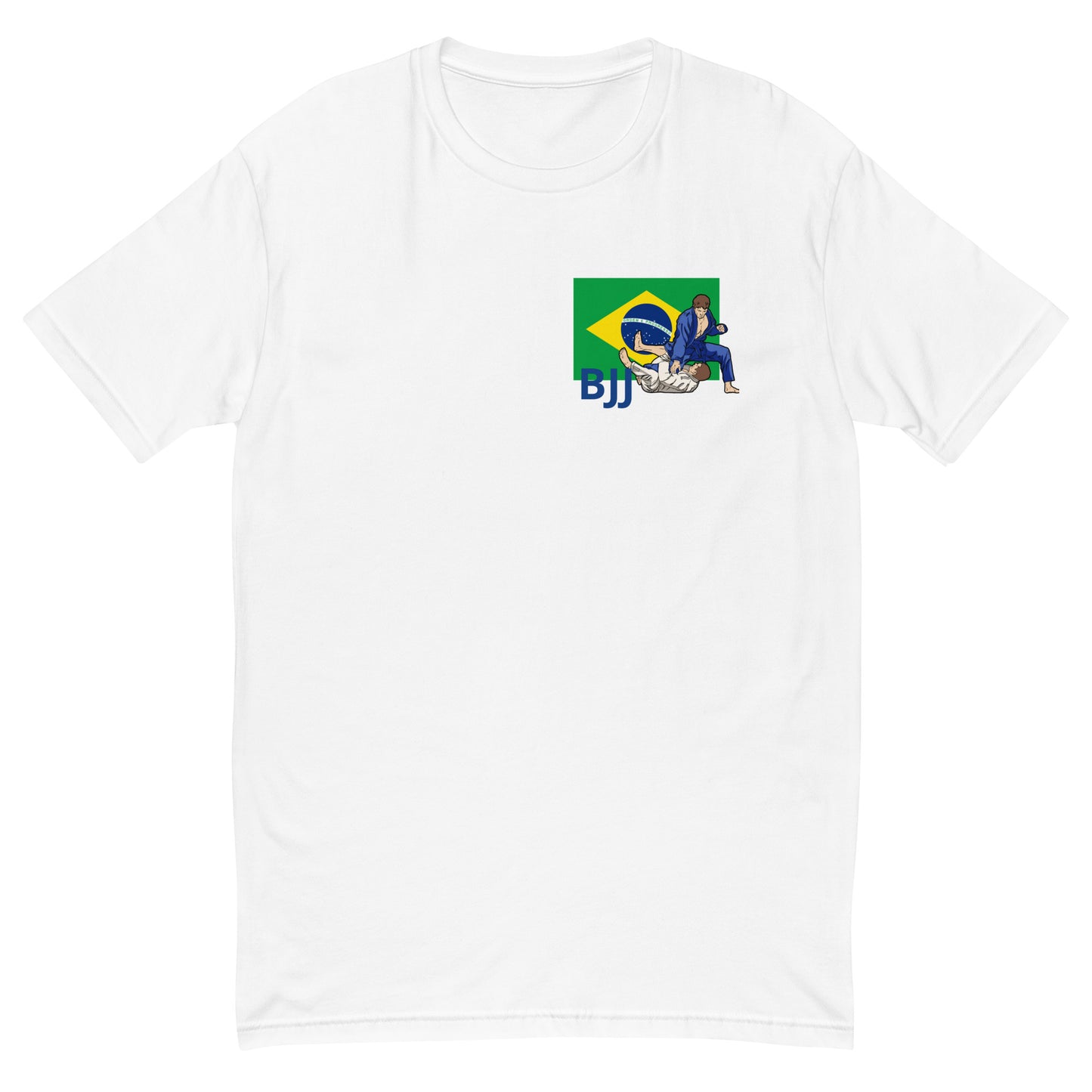 Brazilian Jiu-Jitsu with the Brazilian Flag BJJ T-Shirt WHITE TEE