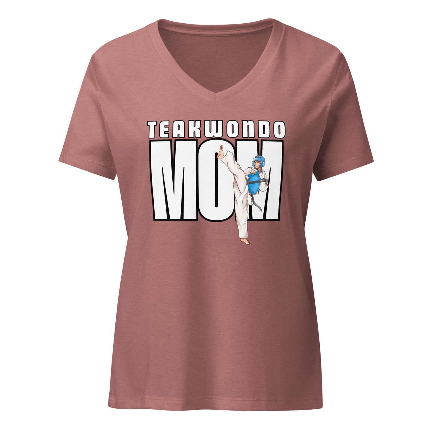 Taekwondo Mom V-Neck Tee – Heather Mauve